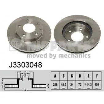 NIPPARTS J3303048 - Jeu de 2 disques de frein avant