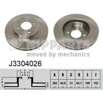 Jeu de 2 disques de frein avant NIPPARTS OEM 45251SCC901