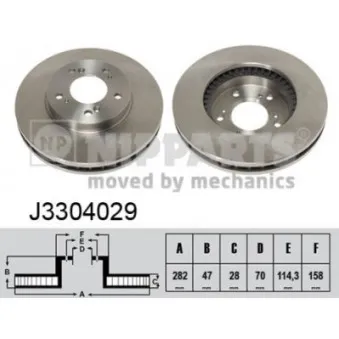 NIPPARTS J3304029 - Jeu de 2 disques de frein avant