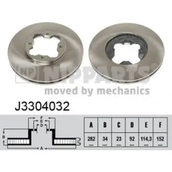Jeu de 2 disques de frein avant NIPPARTS OEM 45251SM4G00