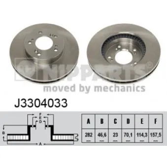 NIPPARTS J3304033 - Jeu de 2 disques de frein avant