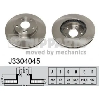 NIPPARTS J3304045 - Jeu de 2 disques de frein avant