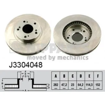 Jeu de 2 disques de frein avant NIPPARTS OEM 45251S7AE10