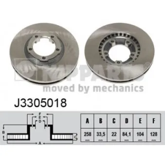 NIPPARTS J3305018 - Jeu de 2 disques de frein avant