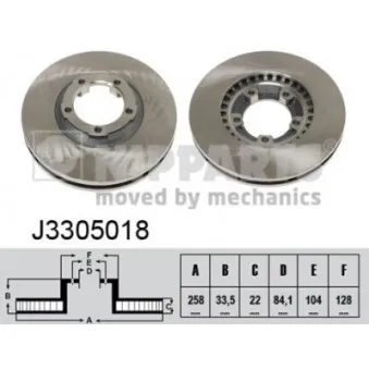 Jeu de 2 disques de frein avant NIPPARTS J3305018