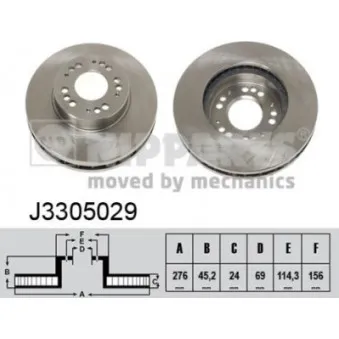 NIPPARTS J3305029 - Jeu de 2 disques de frein avant