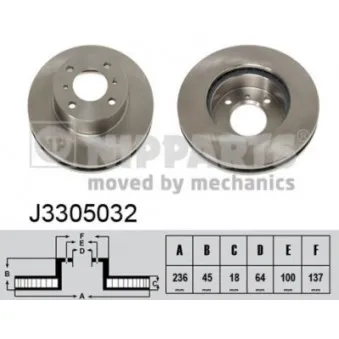 Jeu de 2 disques de frein avant NIPPARTS J3305032