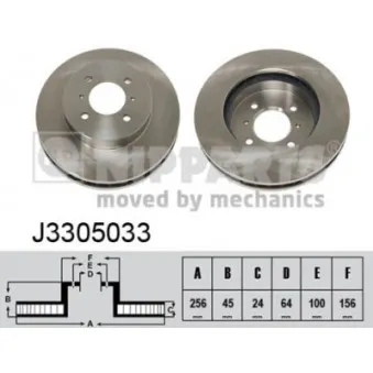 NIPPARTS J3305033 - Jeu de 2 disques de frein avant