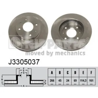 NIPPARTS J3305037 - Jeu de 2 disques de frein avant