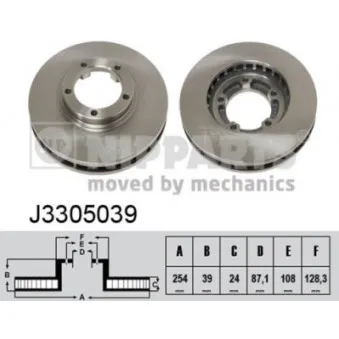NIPPARTS J3305039 - Jeu de 2 disques de frein avant