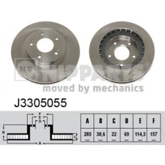 NIPPARTS J3305055 - Jeu de 2 disques de frein avant