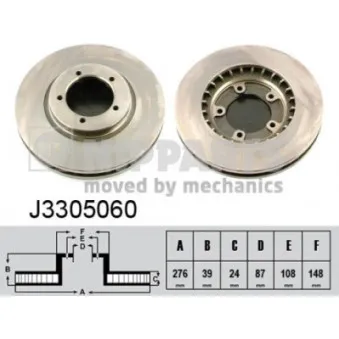 Jeu de 2 disques de frein avant NIPPARTS J3305060