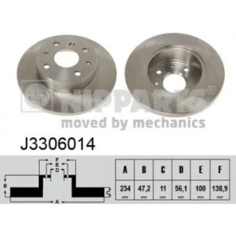 Jeu de 2 disques de frein avant NIPPARTS OEM 4351287727 Jeu de 2 disques de frein avant NIPPARTS OEM 4351287727