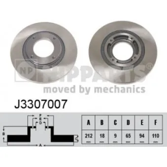NIPPARTS J3307007 - Jeu de 2 disques de frein avant