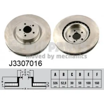 Jeu de 2 disques de frein avant NIPPARTS OEM 26300FE010