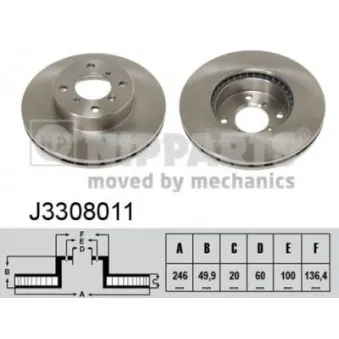 Jeu de 2 disques de frein avant NIPPARTS OEM 5531162G00