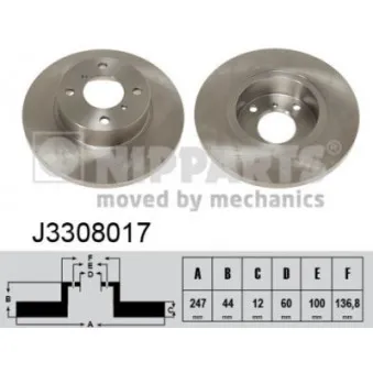 Jeu de 2 disques de frein avant NIPPARTS OEM 4700711