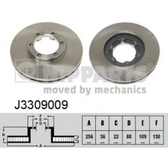 NIPPARTS J3309009 - Jeu de 2 disques de frein avant