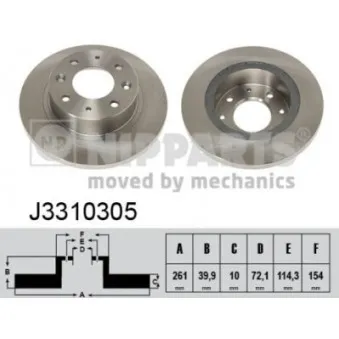 Jeu de 2 disques de frein arrière NIPPARTS OEM 0K9AA26251B