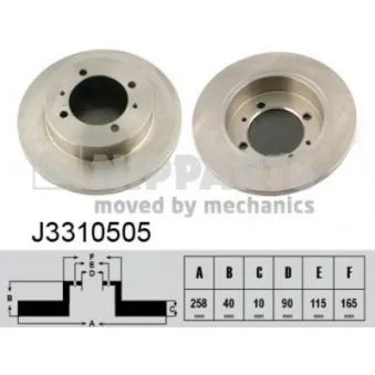 Jeu de 2 disques de frein arrière NIPPARTS OEM 5841128300
