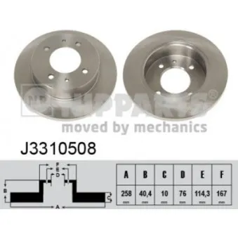 NIPPARTS J3310508 - Jeu de 2 disques de frein arrière