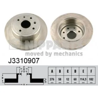 Jeu de 2 disques de frein arrière NIPPARTS OEM 96328254