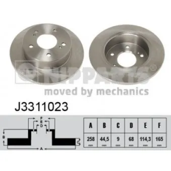 NIPPARTS J3311023 - Jeu de 2 disques de frein arrière