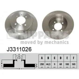 Jeu de 2 disques de frein arrière NIPPARTS OEM 4320654C01