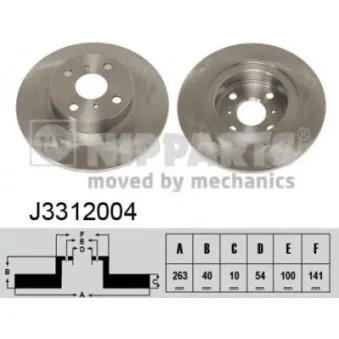 NIPPARTS J3312004 - Jeu de 2 disques de frein arrière