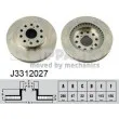 NIPPARTS J3312027 - Jeu de 2 disques de frein arrière