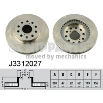 Jeu de 2 disques de frein arrière NIPPARTS OEM 4243117070