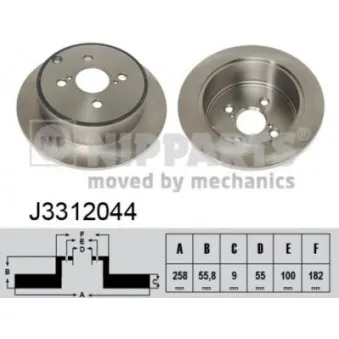Jeu de 2 disques de frein arrière NIPPARTS OEM 4243102070