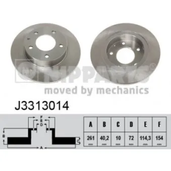 NIPPARTS J3313014 - Jeu de 2 disques de frein arrière