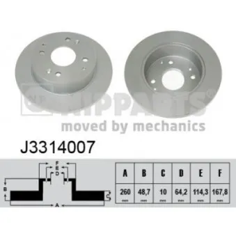 NIPPARTS J3314007 - Jeu de 2 disques de frein arrière