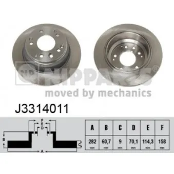 Jeu de 2 disques de frein arrière NIPPARTS OEM 42510SP0000