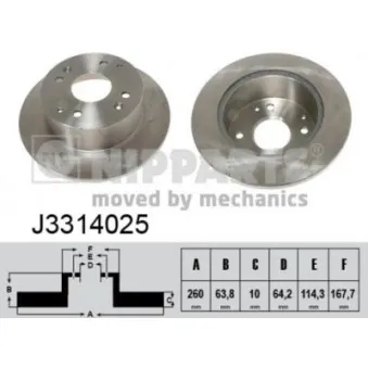 Jeu de 2 disques de frein arrière NIPPARTS OEM 42510S1AE10