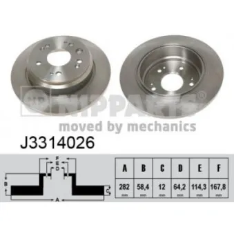 Jeu de 2 disques de frein arrière NIPPARTS OEM 42510S7AJ50