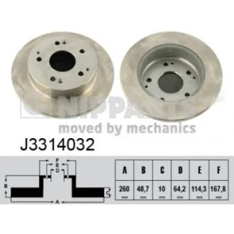 NIPPARTS J3314032 - Jeu de 2 disques de frein arrière