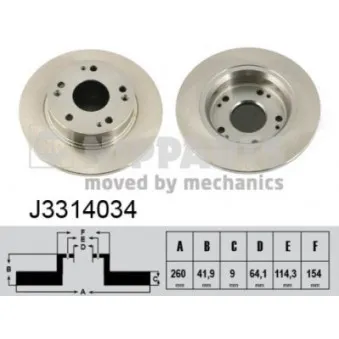 Jeu de 2 disques de frein arrière NIPPARTS OEM 42510SNAA00