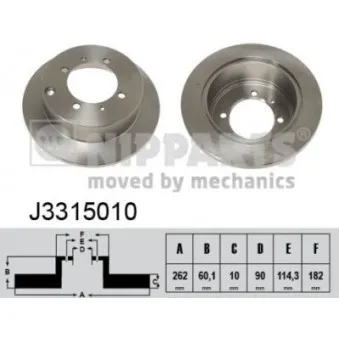 Jeu de 2 disques de frein arrière NIPPARTS OEM 58411M2050