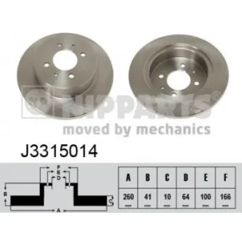 NIPPARTS J3315014 - Jeu de 2 disques de frein arrière