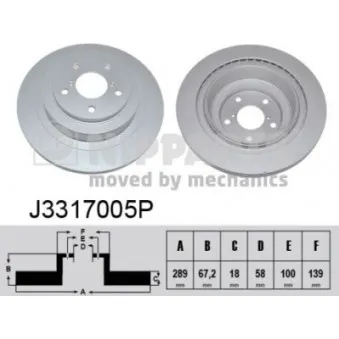 Jeu de 2 disques de frein arrière NIPPARTS OEM 26700AE030