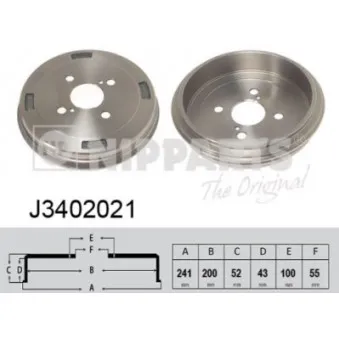 NIPPARTS J3402021 - Tambour de frein