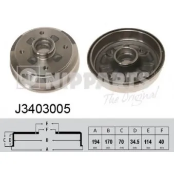 NIPPARTS J3403005 - Tambour de frein
