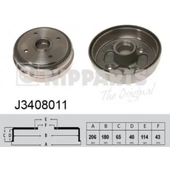 NIPPARTS J3408011 - Tambour de frein