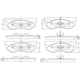 Jeu de 4 plaquettes de frein avant NIPPARTS OEM 0k5533323zb