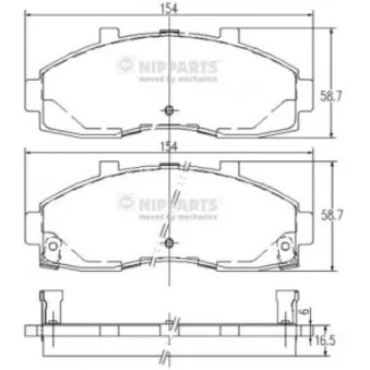 Jeu de 4 plaquettes de frein avant NIPPARTS OEM 0K72A3328Z