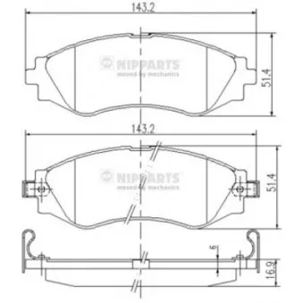 Jeu de 4 plaquettes de frein avant NIPPARTS OEM S4510011