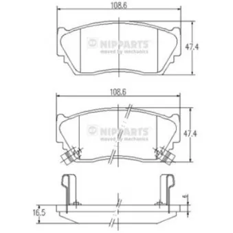 Jeu de 4 plaquettes de frein avant NIPPARTS OEM 4106063C90