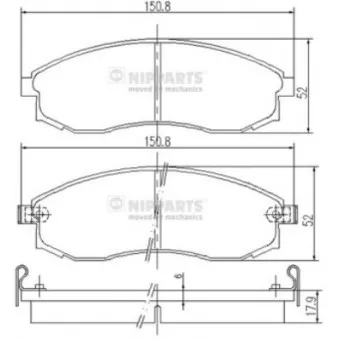 Jeu de 4 plaquettes de frein avant NIPPARTS OEM 4106089E92